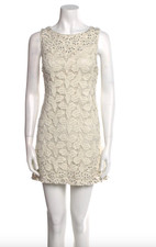 Alive + Olivia Rhinestone Embellished Cream Party/Cocktail Dress