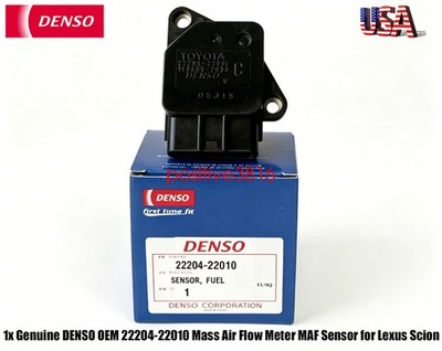 1x Genuine DENSO OEM 22204-22010 Mass Air Flow Meter MAF Sensor for Lexus Scion