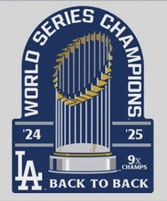 2025 LA DODGERS World Series Back to Back Champions Sticker Die Cut 4x3 Inch  