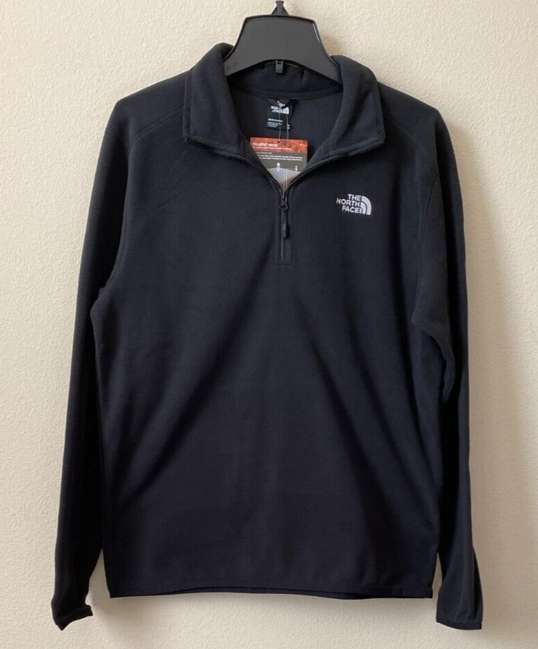 Men's The North Face Glacier TKA 100 1/4 Zip Fleece Pullover Black