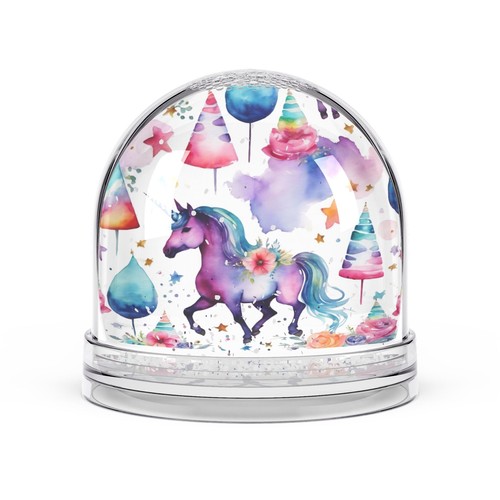 Snow Globe, Unicorn Birthday Party Decoration, Magical Snow Globe Gift, Cute - Picture 2 of 4