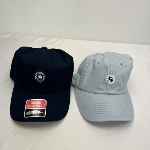 (2) Neu Windyke Country Club Memphis TN blau verstellbare Hüte Einheitsgröße