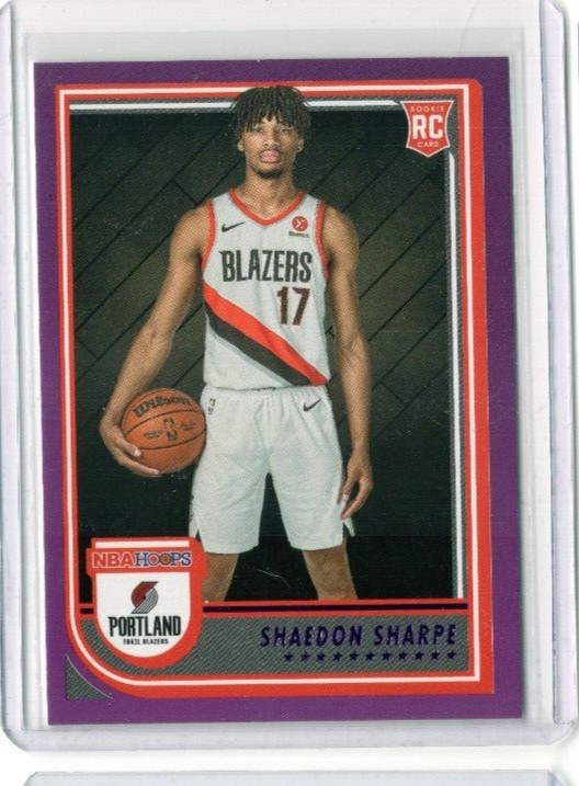 2022-23 Panini NBA Hoops Shaedon Sharpe Rookie #237 Purple