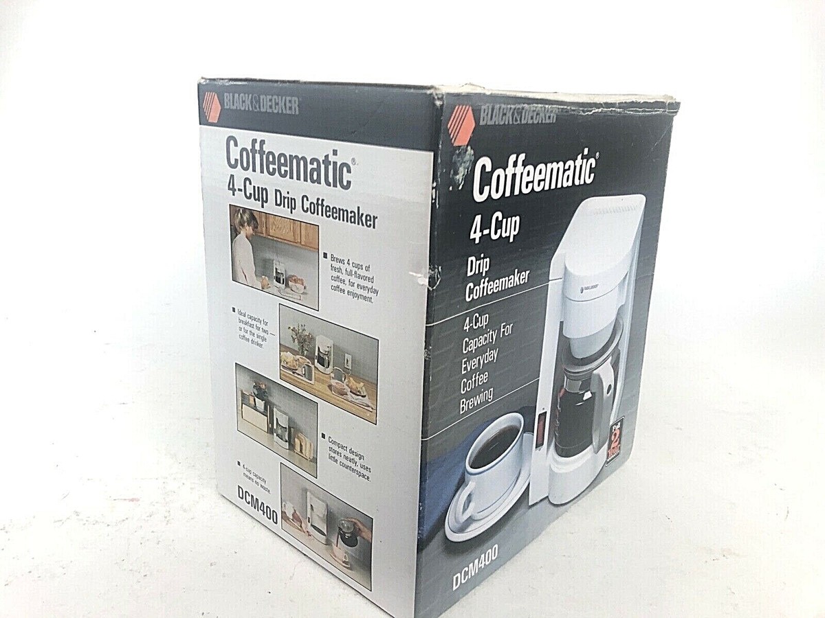 Black & Decker Dcm400 4 Cup Coffee Maker Coffeematic Spacemaker White Clean  for sale online | eBay