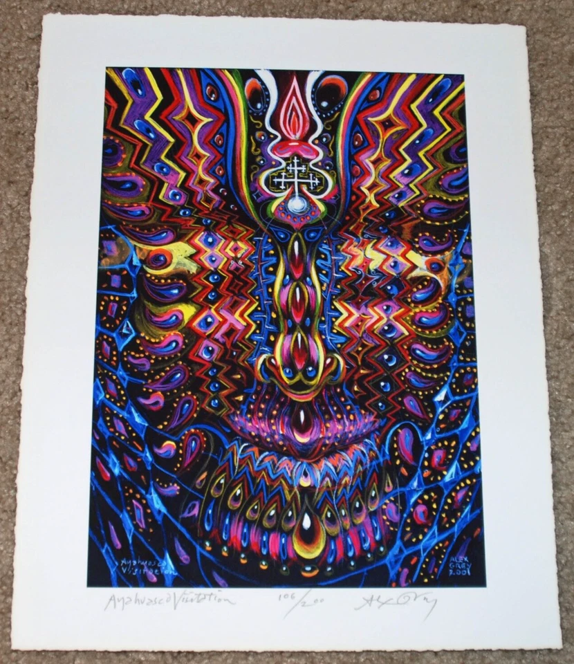 Alex Grey Art Print Ayahuasca Visitation S/# 200 Psychedelic Third Eye Poster - Image 2 of 4