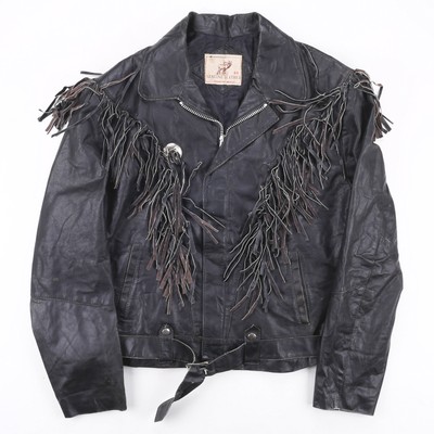 80s white leather fringe jacket
