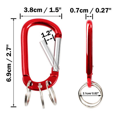 Mousqueton Carabiner En Aluminium Aviation – 7,2 Cm, Charge 300 Kg, Anneau D, Antidérapant, Usage Multiple – Camping, Rando, Escalade, Clés
