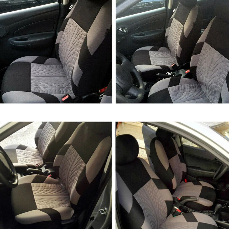 Car Seat Cover Leather Protector Front Rear Cushion Universal Full Set 9PCS AB Foto 4 de 4