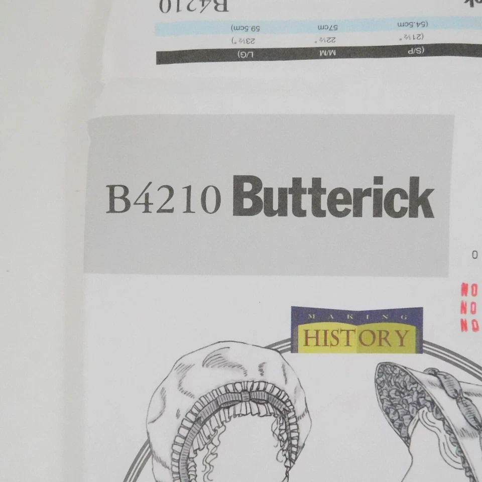 Butterick 4210 Misses Historical Hats Pattern One Size Uncut Elizabethan Bonnet - Image 4 of 4