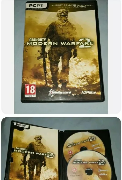 Call of Duty Modern Warfare 2 PC Game 2009 DVD ROM 2 Discs w/Manual & Key