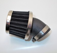 filtre à air type "KN RACING" coudé 45° Ø 28/35 Cyclo Scooter Moto noir / chromé
