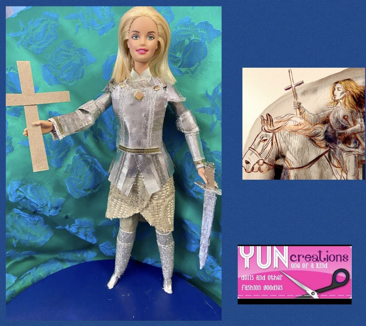 OOAK Joan Of Arc Barbie Doll Handmade Collector Custom French Hero