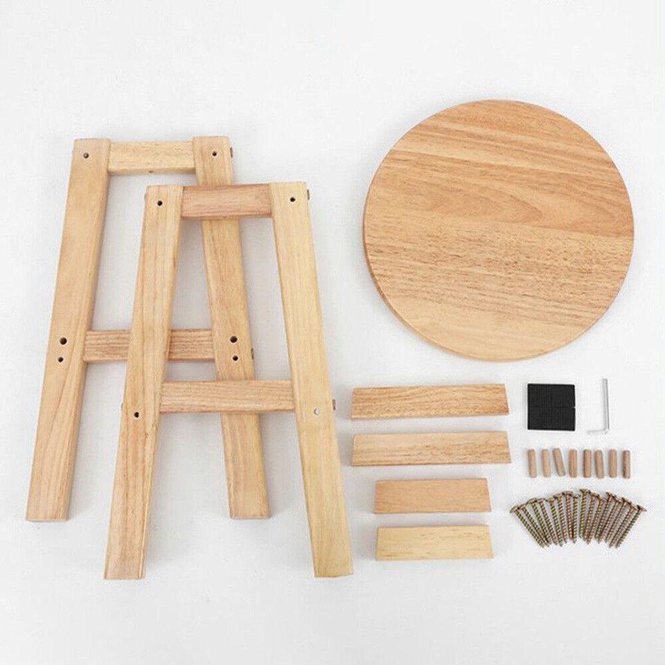 1pc Wooden Bar Stool Pub Chair Kitchen Breakfast Seat Durable Round