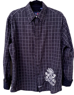 English Laundry Christopher Wicks Embroidered Button Down Men's Shirt Size Large