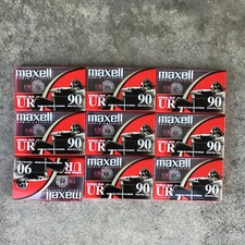 Lot of 9 Maxell UR 90 Minute Blank Audio Cassette Tapes Normal Bias New Sealed