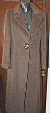 Planet Coat Alpaca Wool Dark Brown Fitted Midi Length Uk 12 Euro 38 Preowned
