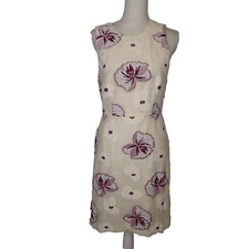 Ann Taylor Dress 4 Sheath Floral Sleeveless lined Office Work Career