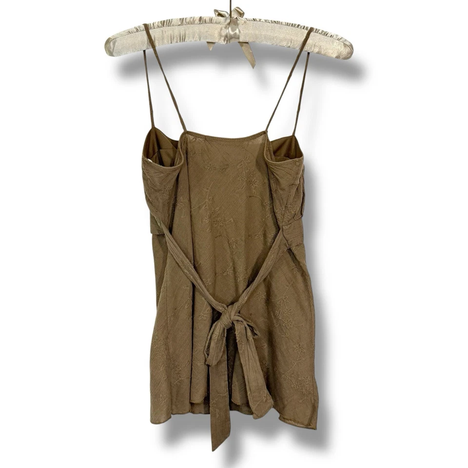 Regata Y2K Charlotte Russe S Babydoll gravata bordada camponesa fada cami vintage - Imagem 4 de 4