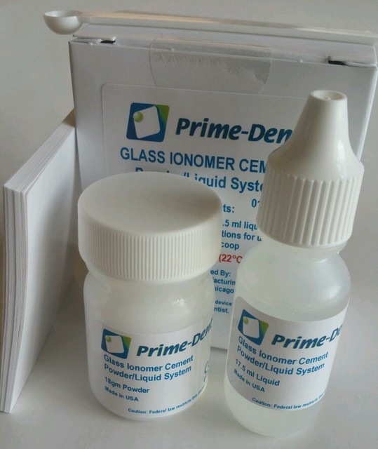 Permanent Glass Ionomer Dental Cement Grown Bridge Veneer 18gm /17.5ml