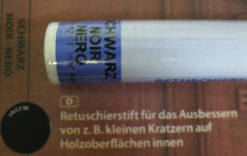 PNZ Retuschierstift Korrekturstift Abdeckstift für Türen Möbel 10ml schwarz - Bild 3 von 4