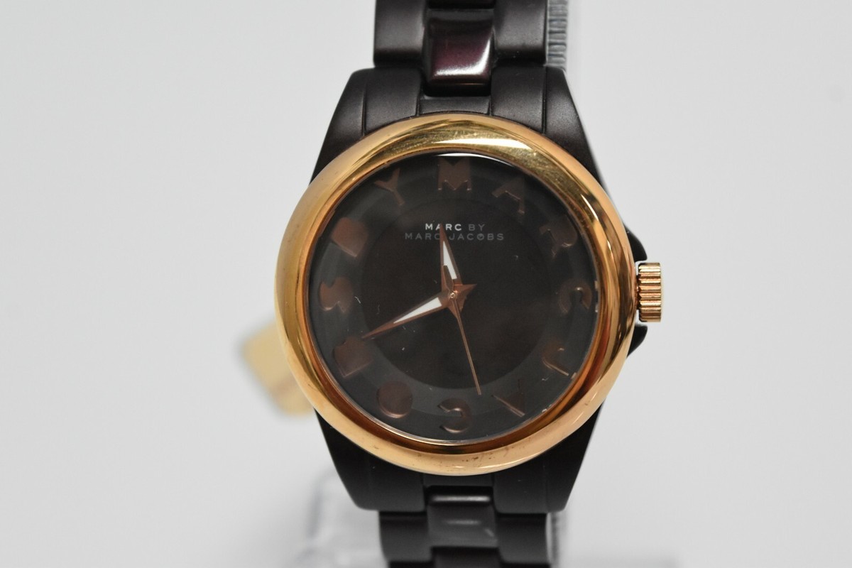 New Marc By Marc Jacobs Brown Bubble Chocolate Gold MBM3527