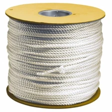 500' Max Length Nylon Solid Braid Rope 1/4" Diam, 135 Lb Capacity