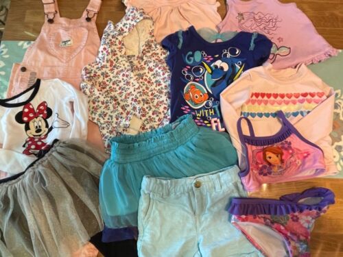 Girls Mixed Clothing Lot 24 Mo 2T 3T Swimsuit Overalls Skirt Shorts Tops Pants - Picture 1 of 6