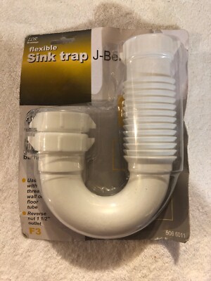 LDR 506 6011 1-1/4'' or 1-1/2'' Flexible Sink J-Bend Flanged X Slip Polypropylene