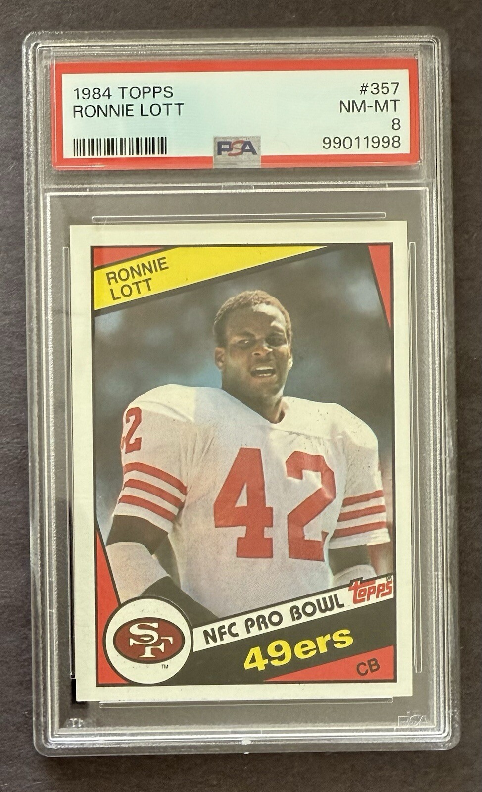1984 Topps - #357 Ronnie Lott PSA 8