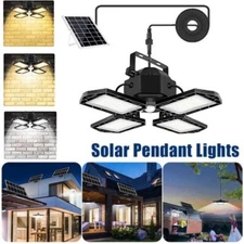 Solar Pendant Light Solar Powered Motion Sensor Shed Light,168LED Outdoor Indoor