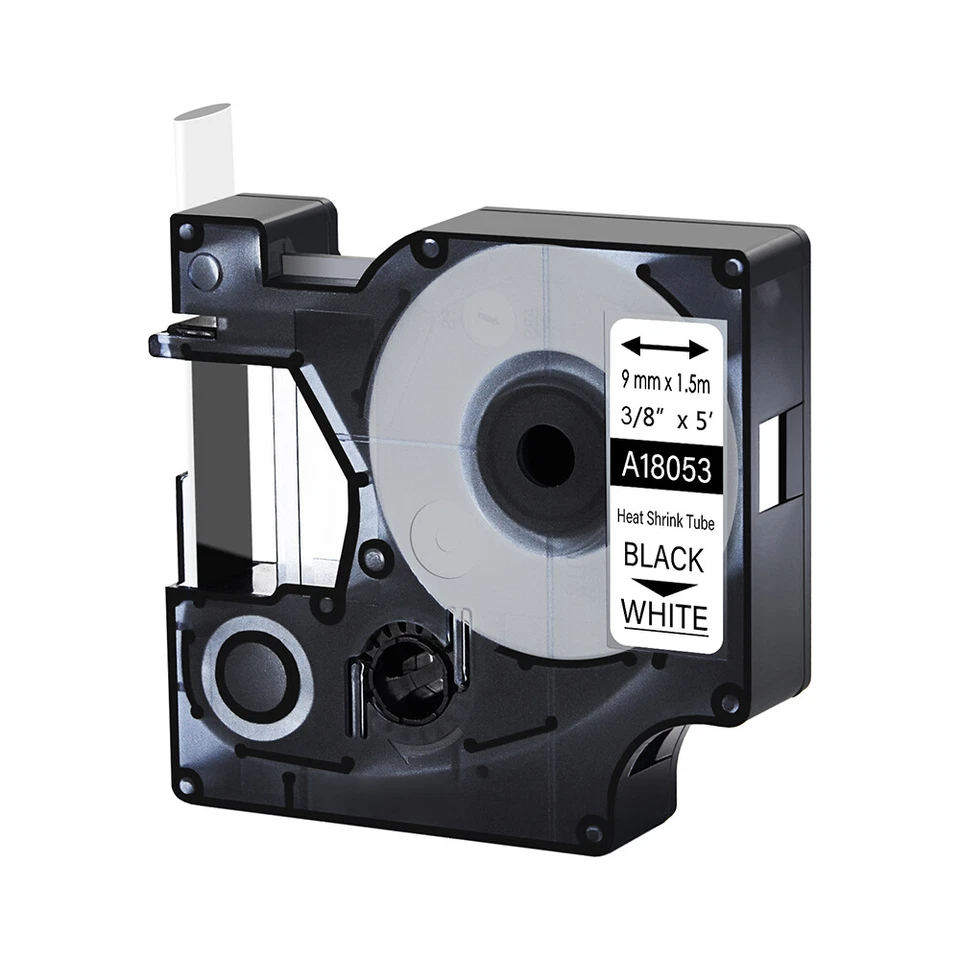 Tubo termorretráctil 20PK 3/8" IND negro sobre blanco 18053 compatible DYMO Rhino 3000 Foto 2 de 4
