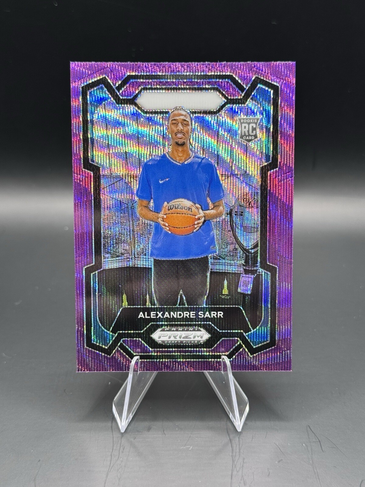 2024 Panini Prizm Draft Picks #52 Alexandre Sarr PURPLE Wave Rookie RC Wizards
