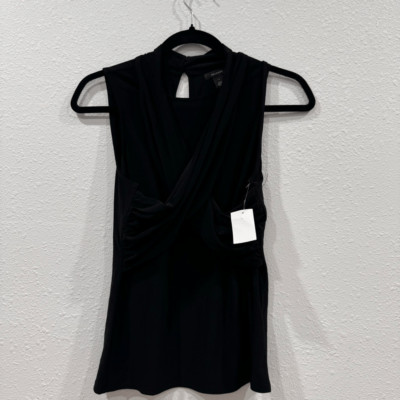 Halogen women black blouse sleeveless size small