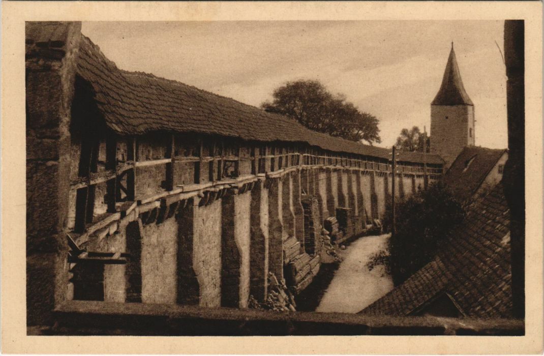 Old postcard postcard Rothenburg Wehrgang b. Wurzberger Tor GERMANY (1077009)
