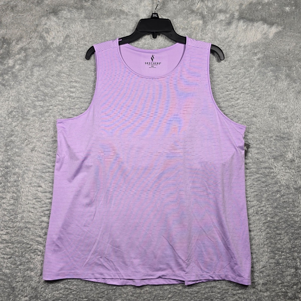 Skechers Shelf-Bra Tank Shirt Womens 3XL Purple Striped GO