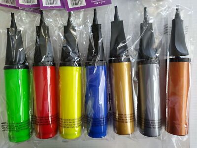 2-Pack Manual Balloon Pump - Hand Air Pump For Foil, Confetti, Latex Balloons, Yoga Balls, Easy Grip, Random Colors