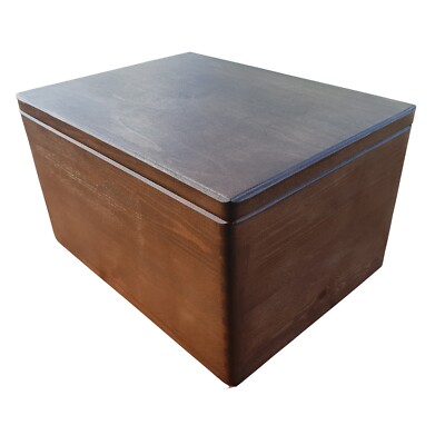 GROSSE HOLZKISTE, SPIELZEUGBOX, 40 CM LANG, OHNE GRIFF IN BRAUNER FARBE
