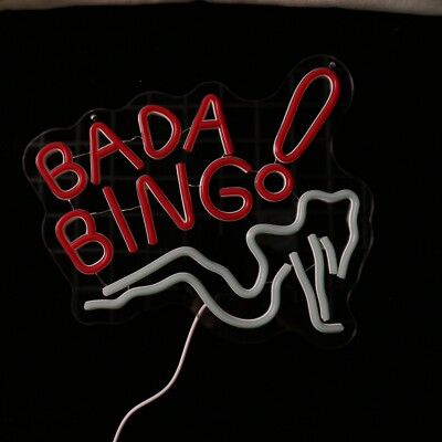 BADA BING Girl Display Open Game Room Bistro Vintage Neon Sign