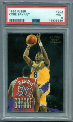 1996-97 FLEER KOBE BRYANT #203 PSA 9 MINT ROOKIE CARD RC LOS 