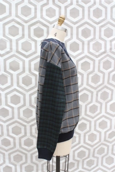 NUEVO CON ETIQUETAS Boy by Band of Outsiders Sudadera Top de Franela a Cuadros Mixta 3 FR 40 IT 44 Foto 3 de 4