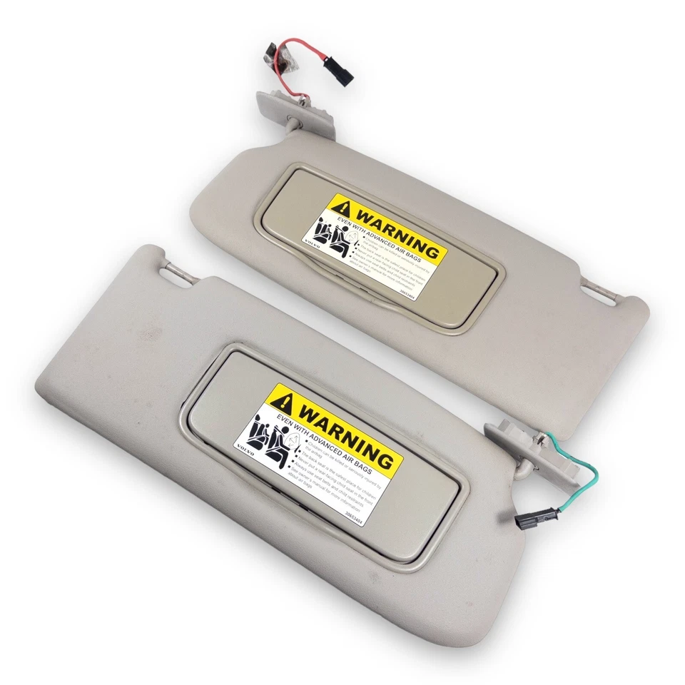 Conjunto de par de para-sol lateral para motorista e passageiro Volvo S40 2005-2007 vinil cinza - Imagem 2 de 4