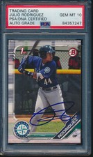 PSA 10 AUTO GRADE JULIO RODRIGUEZ 1st 2019 Bowman Paper Rookie RC GEM MINT