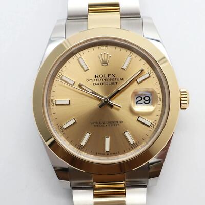 2023 New Rolex 126303 Datejust 41 18K Yellow Gold Steel Champagne Dial Watch