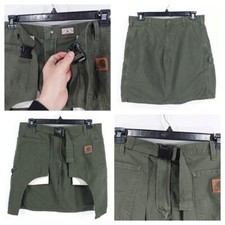 Custom Carhartt Apron Bib, Adjustable Buckle, Olive, Cargo Pockets. Sz 36-42 XL