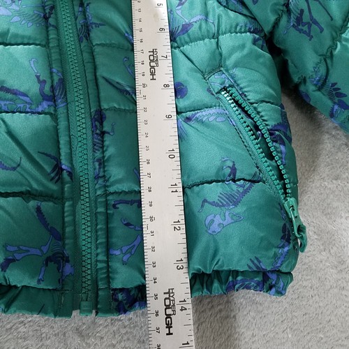 Osh Kosh Bgosh Jacket Baby 18M Green Dinosaur Sherpa Lined Puffer Hooded - Picture 8 of 9