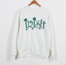 Vintage 80s St. Patricks Day Sweatshirt Irish Ireland Made in USA Size Large