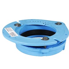 No Caulk Cast Iron Closet Flange 4" x 1" Offset, Connects Toilets to Waste-lines
