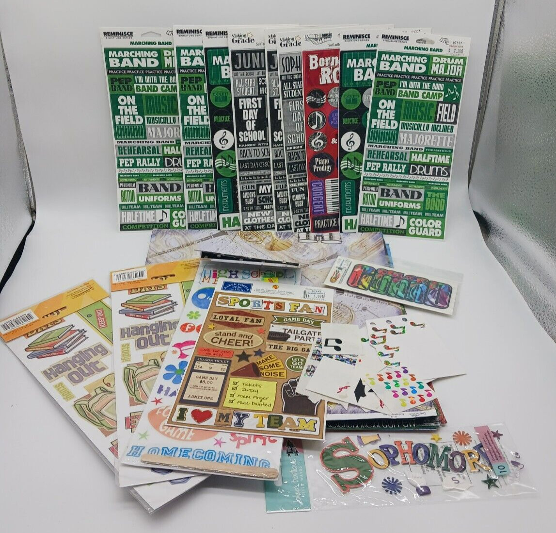 Lot Misc Marching Band High School Theme Scrapbooking Stickers Embellishments