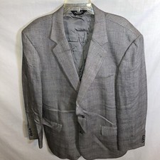 Jos. A. Banks Dress Blazer Mens Size 46L Gray Plaid Silk Camel Hair Blend City