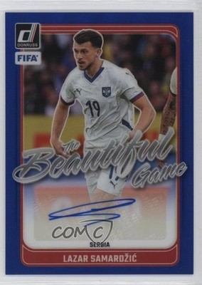 2024-25 Donruss FIFA Beautiful Game Blue Prizm 45/49 Lazar Samardzic Auto 1o5o